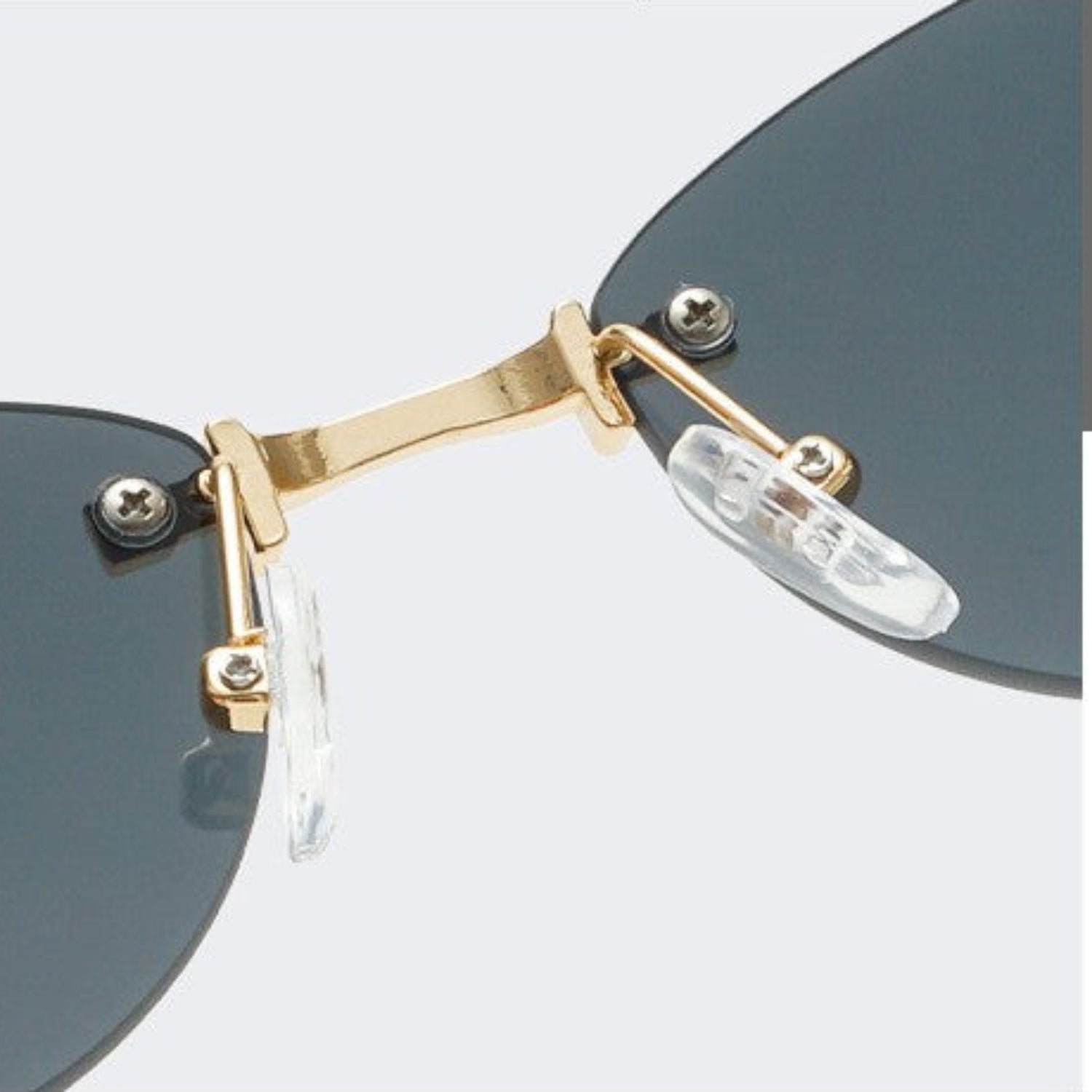 Gold Studded Rimless Cat-Eye Sunglasses JLTG0380