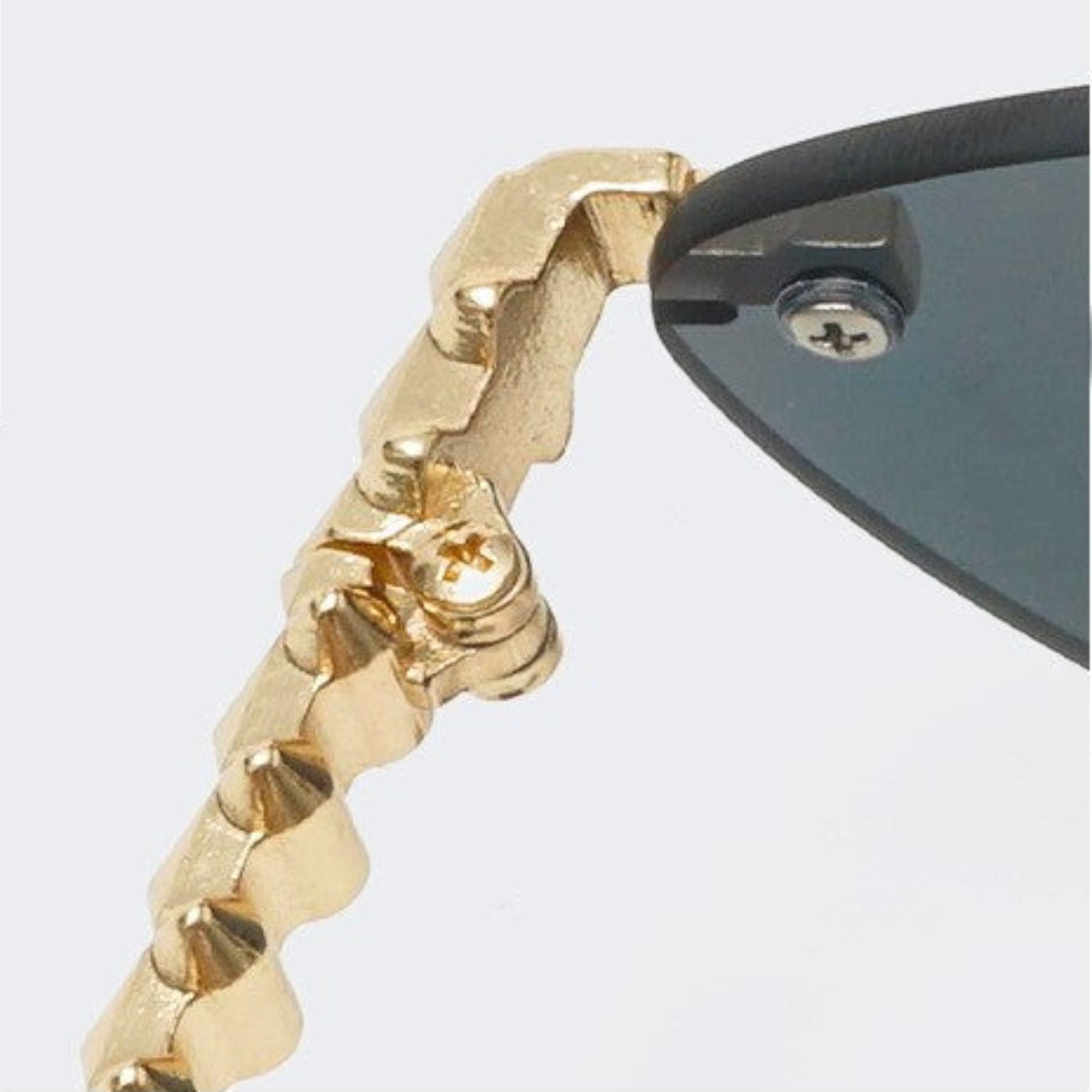 Gold Studded Rimless Cat-Eye Sunglasses JLTG0380
