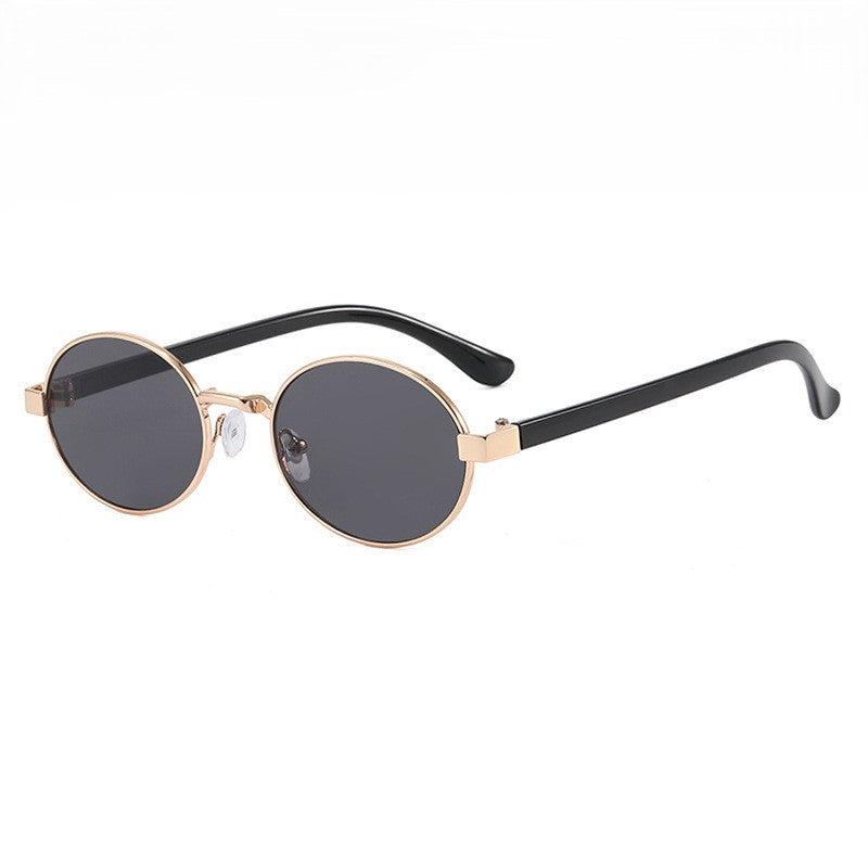 Round Black Gold Sunglasses JLTG0384