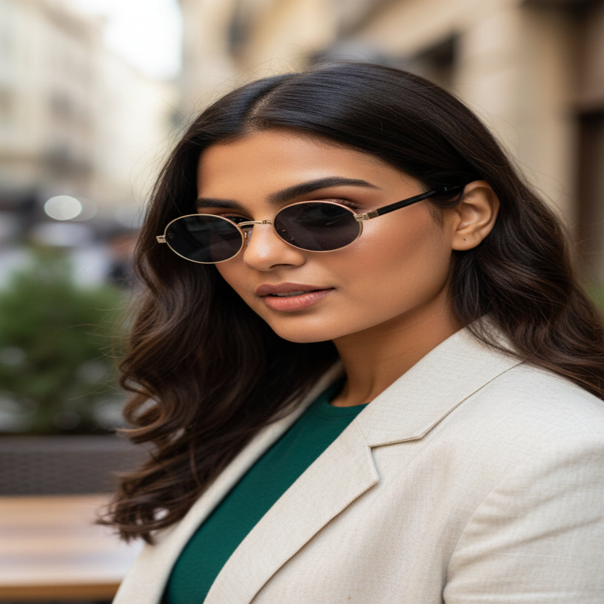 Round Black Gold Sunglasses JLTG0384