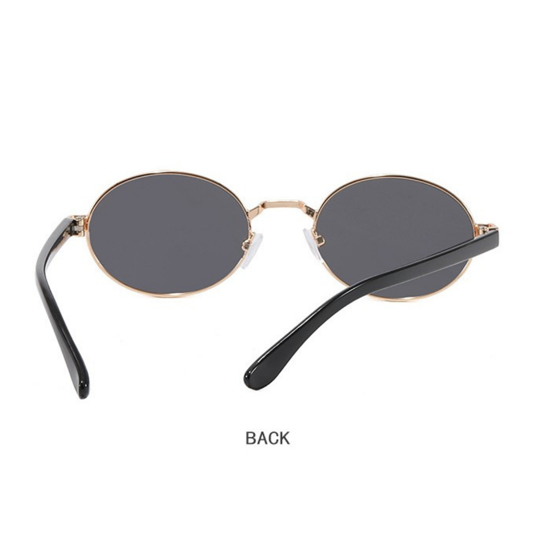 Round Black Gold Sunglasses JLTG0384