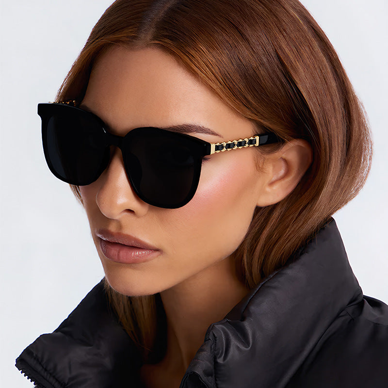 Black and Gold Chain Sunglasses JLTG0385