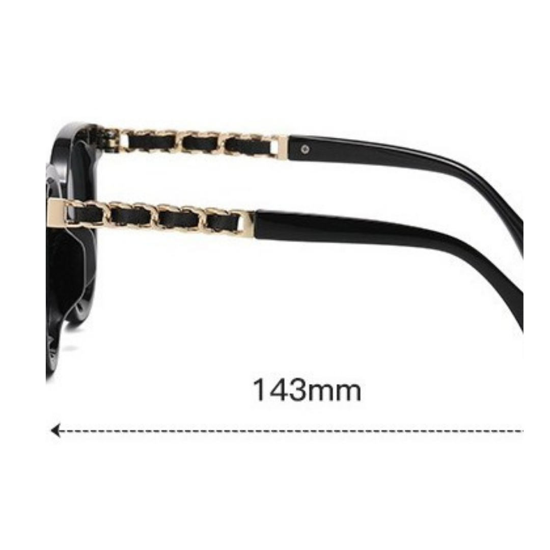 Black and Gold Chain Sunglasses JLTG0385