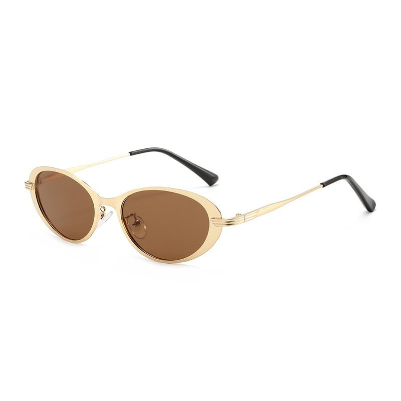 Trendy Brown Oval Sunglasses JLTG0416
