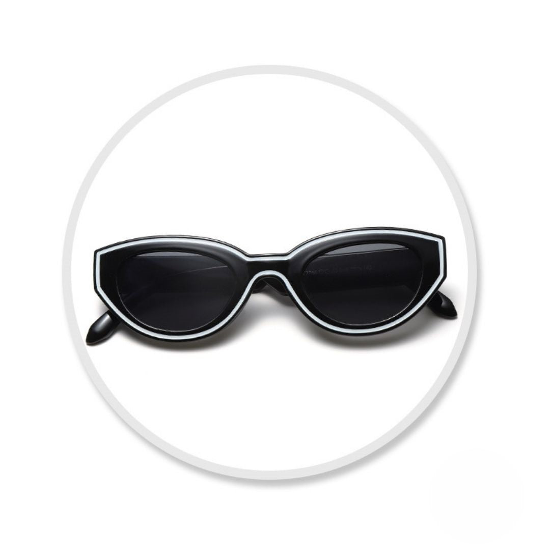 Trendy Black Oval Sunglasses JLTG0417