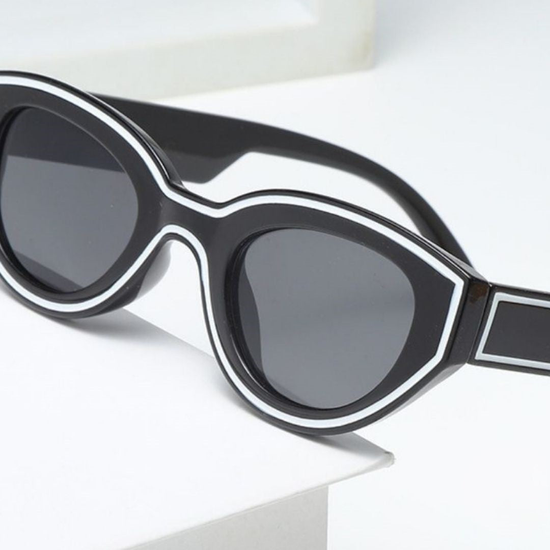 Trendy Black Oval Sunglasses JLTG0417