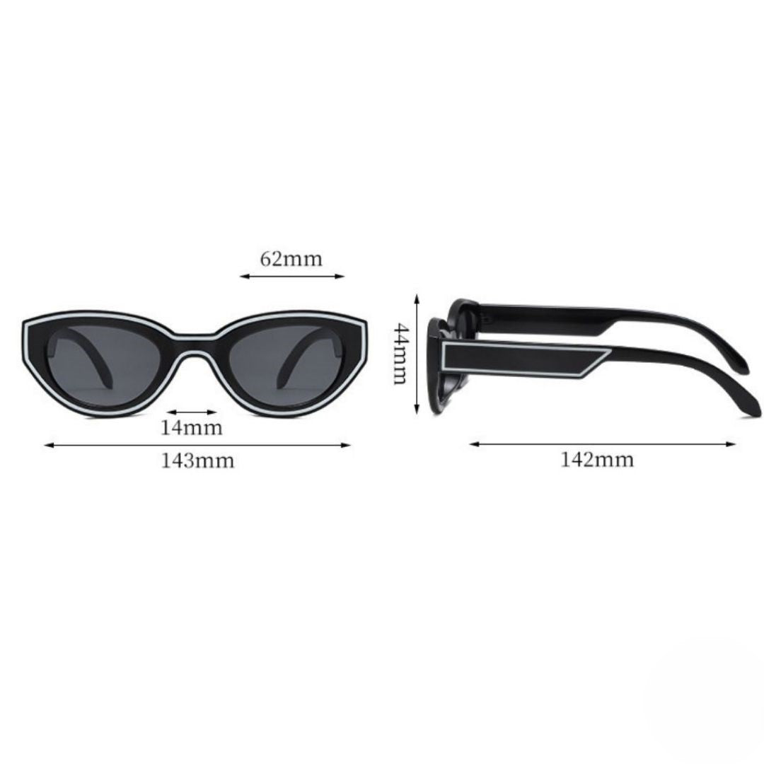 Trendy Black Oval Sunglasses JLTG0417