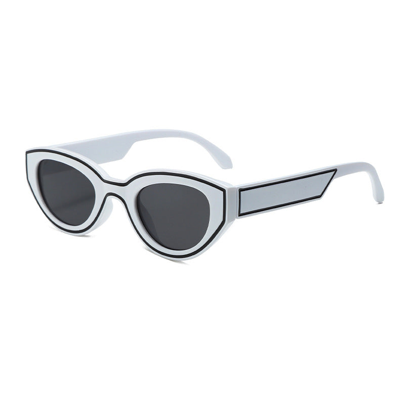 Trendy White Oval Sunglasses JLTG0418