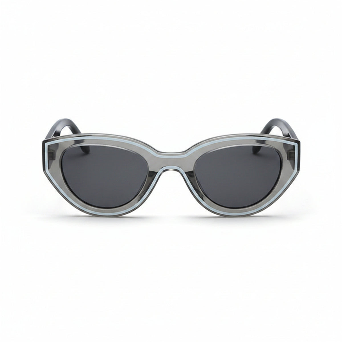 Trendy Grey Oval Sunglasses JLTG0419