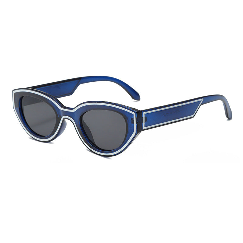 Trendy Blue Oval Sunglasses JLTG0421