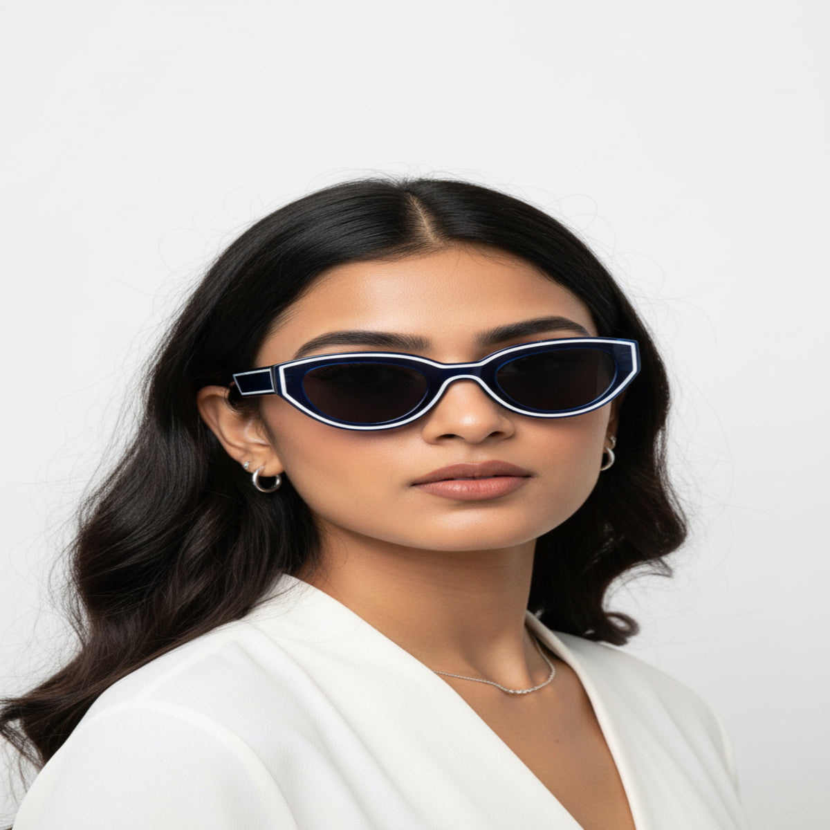 Trendy Blue Oval Sunglasses JLTG0421