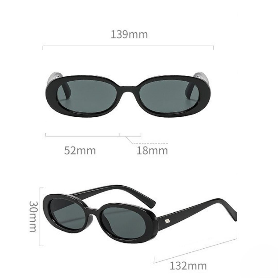 Chic Black Oval Sunglasses JLTG0436