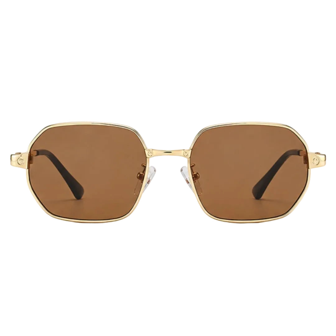 Elegant Gold Frame Brown Lens Sunglasses JLTG0440