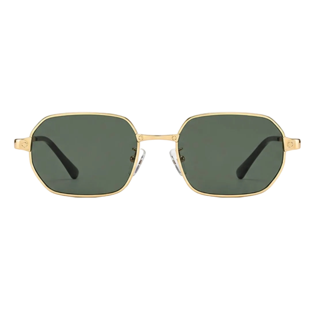 Sleek Gold Frame Green Lens Sunglasses  JLTG0441