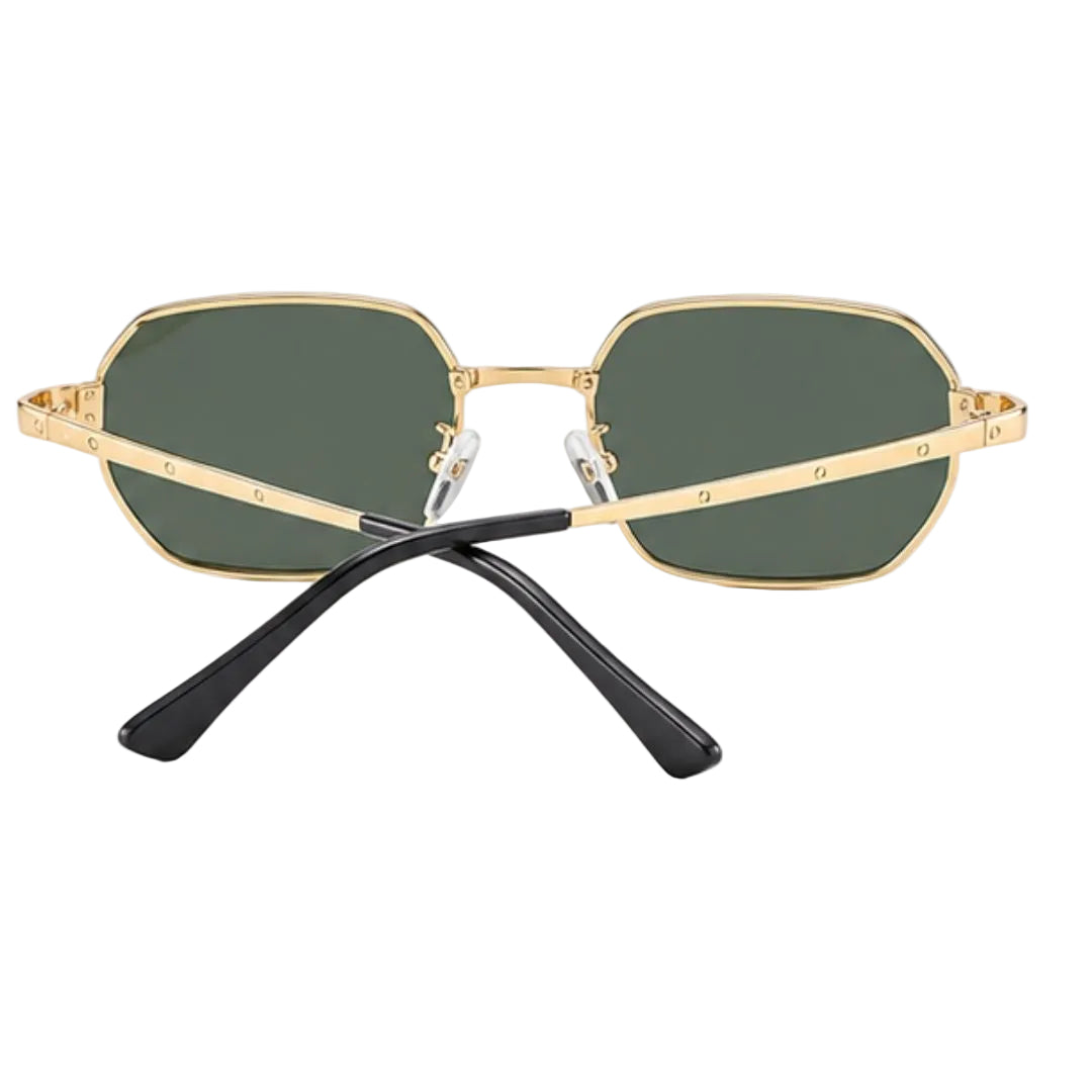 Sleek Gold Frame Green Lens Sunglasses  JLTG0441