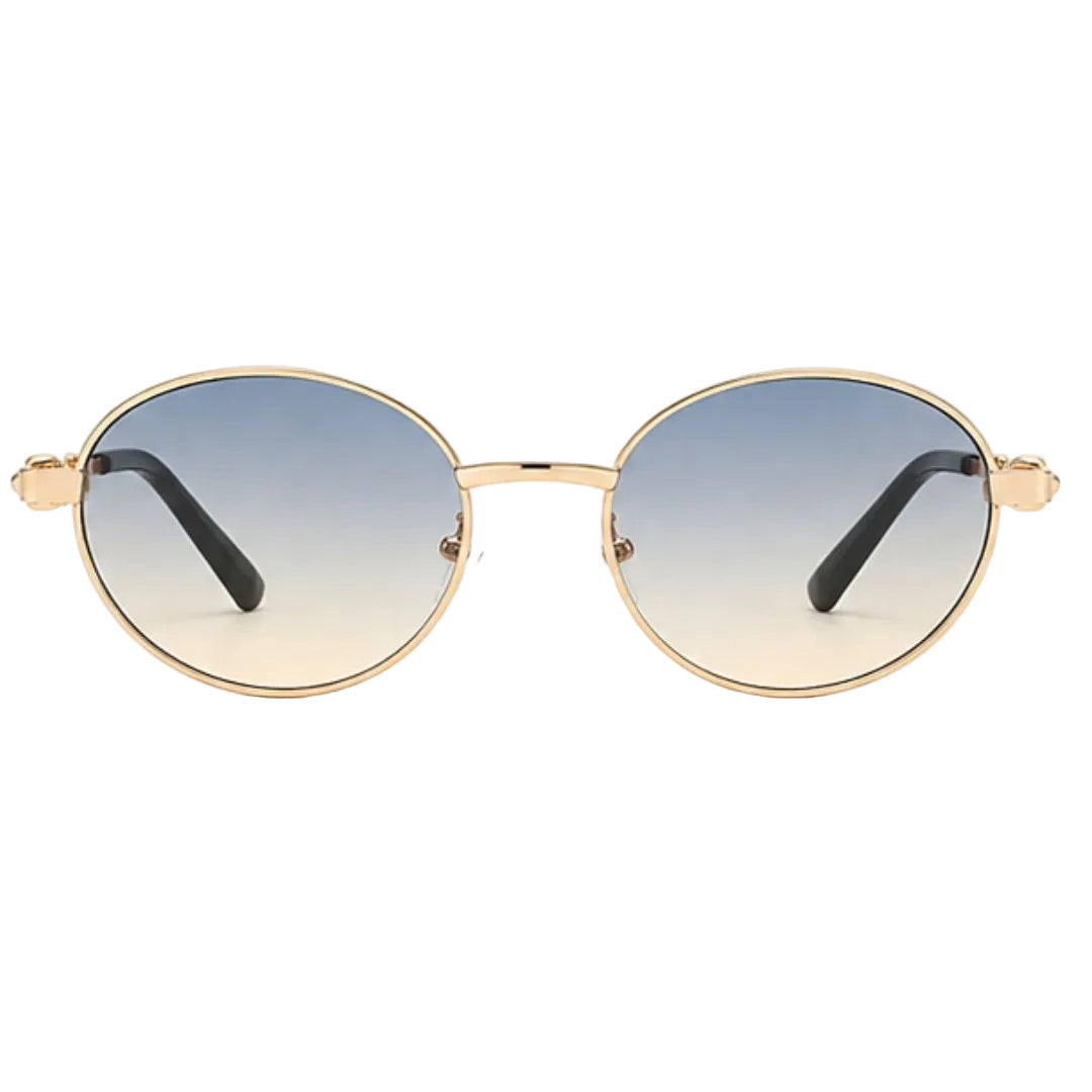 Elegant Gold Gradient Oval Sunglasses JLTG0443