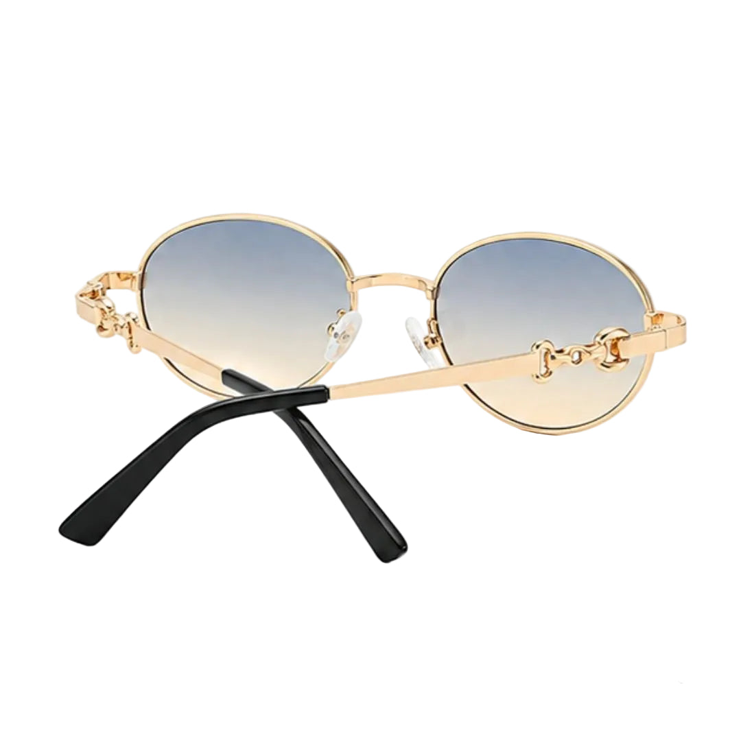Elegant Gold Gradient Oval Sunglasses JLTG0443