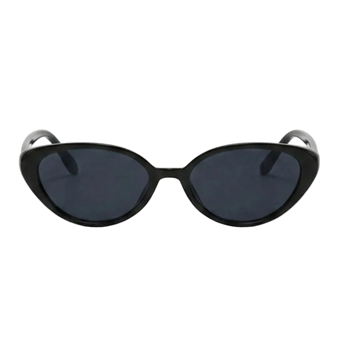 Classic Black Oval Cat-Eye Sunglasses JLTG0449