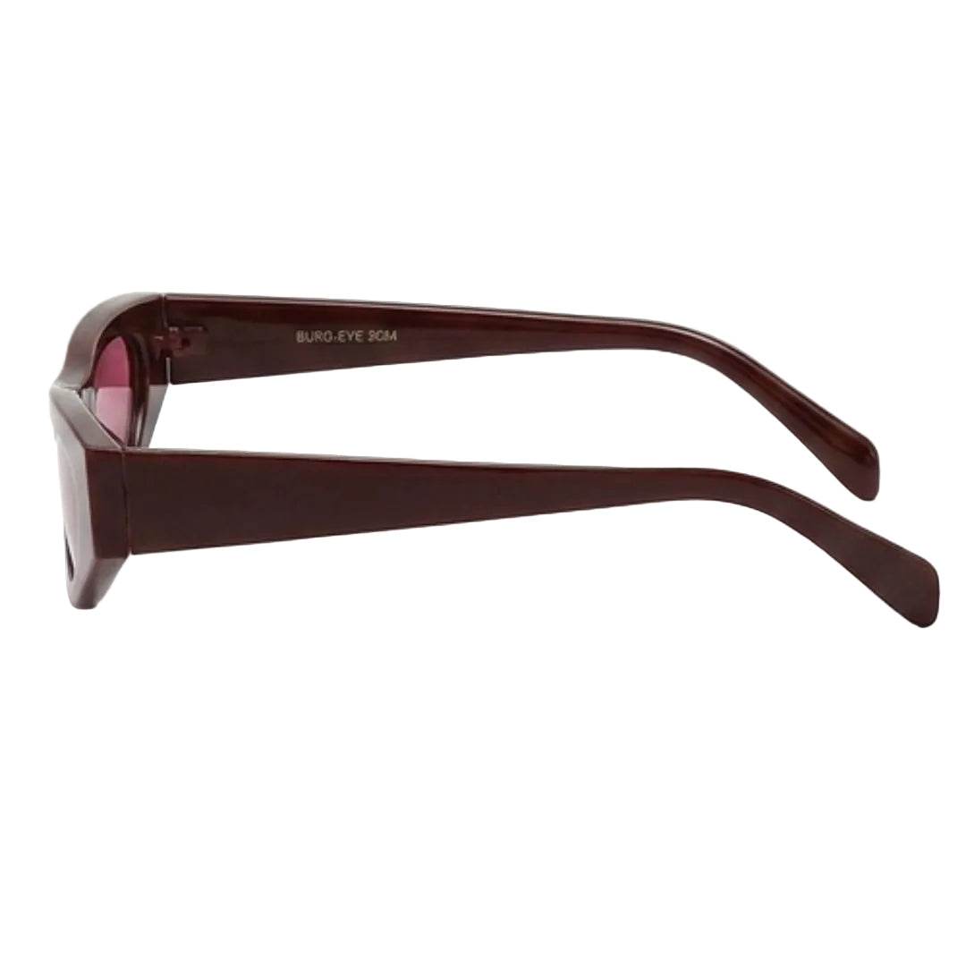 Trendy Burgundy Cat Eye Sunglasses JLTG0452