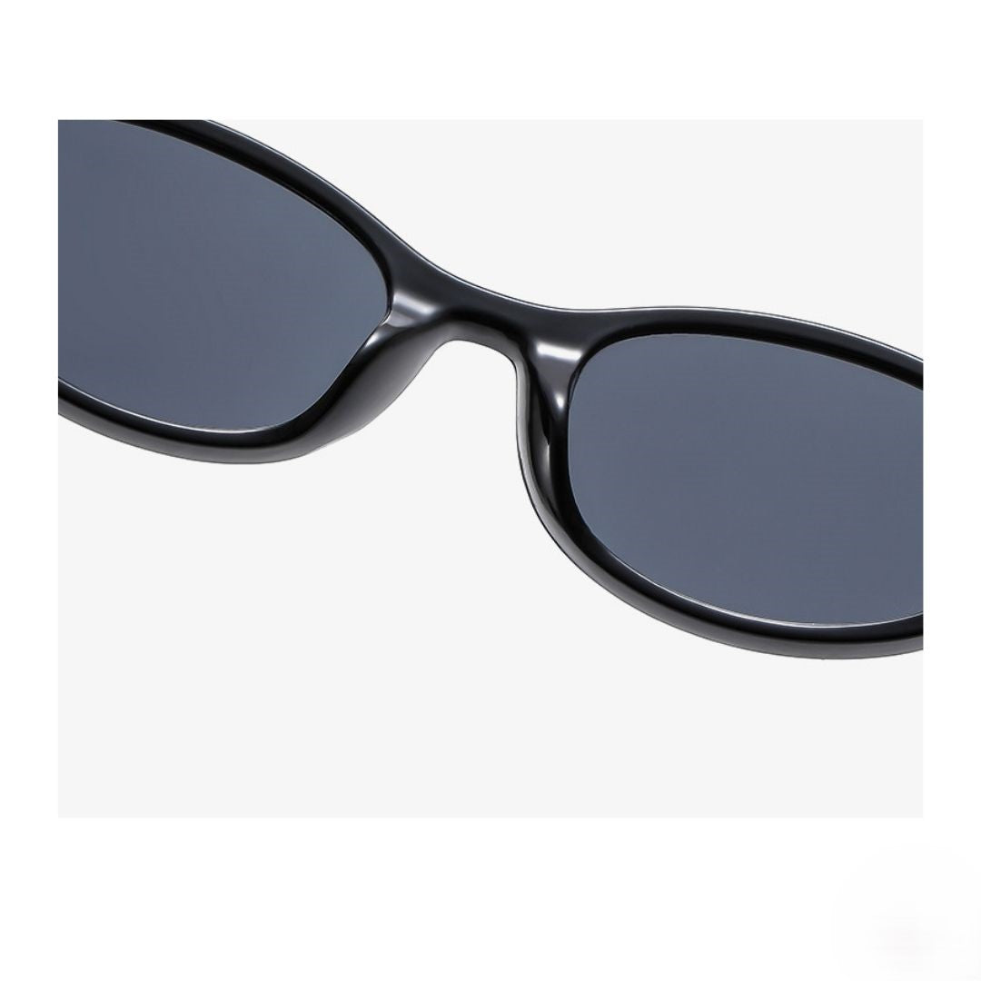 Trendy Black Oval Frame Sunglasses JLTG0454
