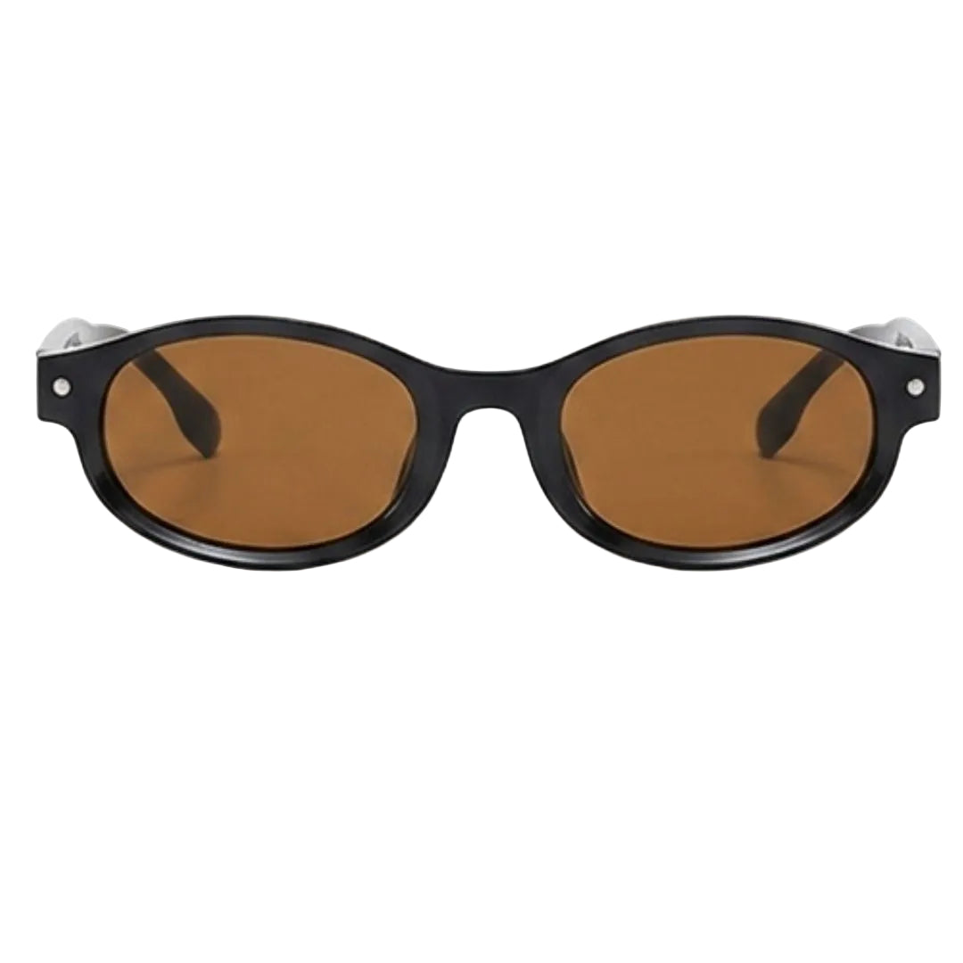 Trendy Black Oval Brown Lens JLTG0455