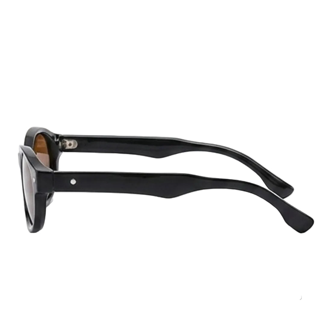Trendy Black Oval Brown Lens JLTG0455