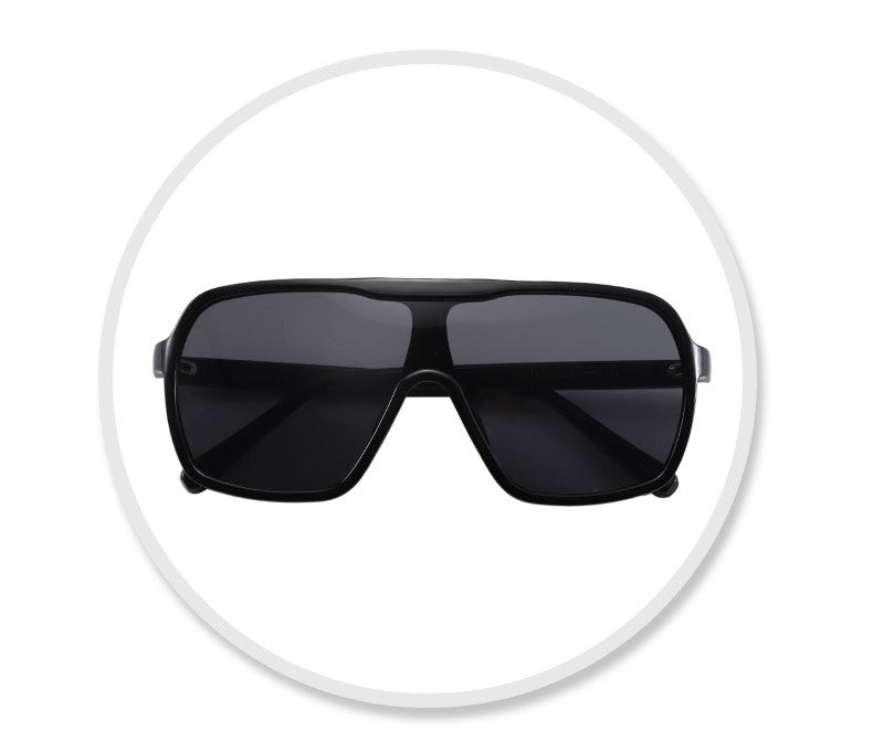 Oversized Black Flat Top Sunglasses JLTG0457