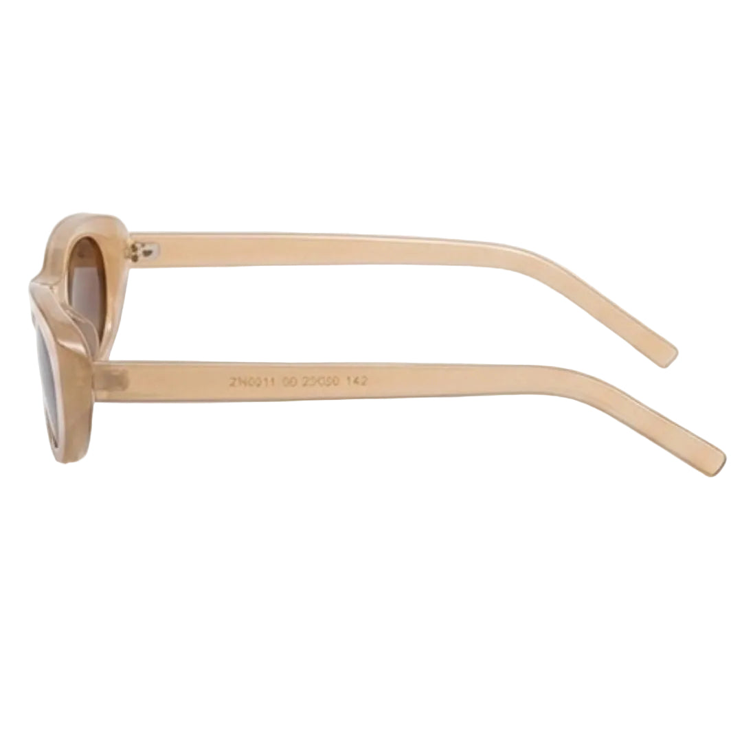 Beige Oval Cat Eye Sunglasses JLTG0458