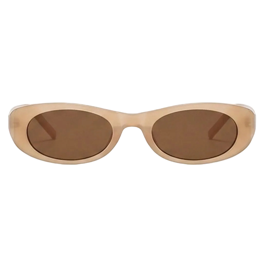 Beige Oval Cat Eye Sunglasses JLTG0458