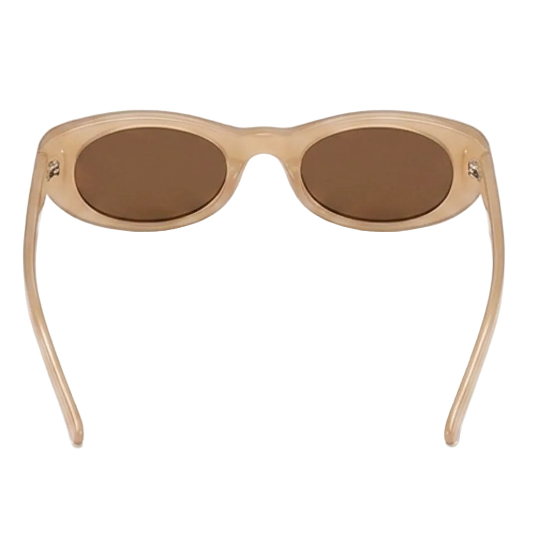Beige Oval Cat Eye Sunglasses JLTG0458
