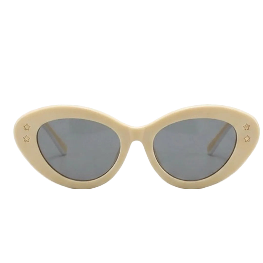 Beige Star-Accented Cat-Eye Sunglasses JLTG0463