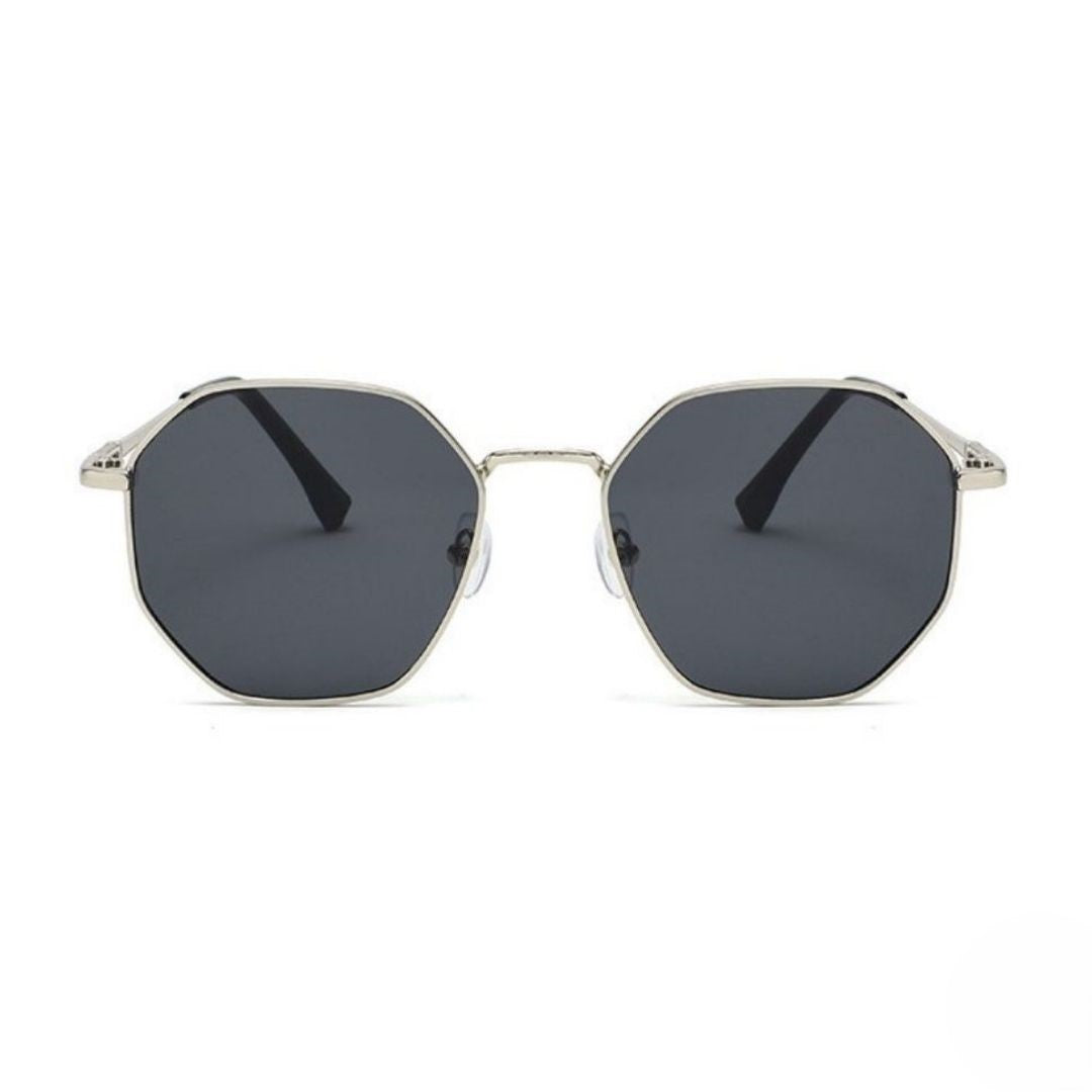 Silver Geometric Hexagon Sunglasses JLTG0470