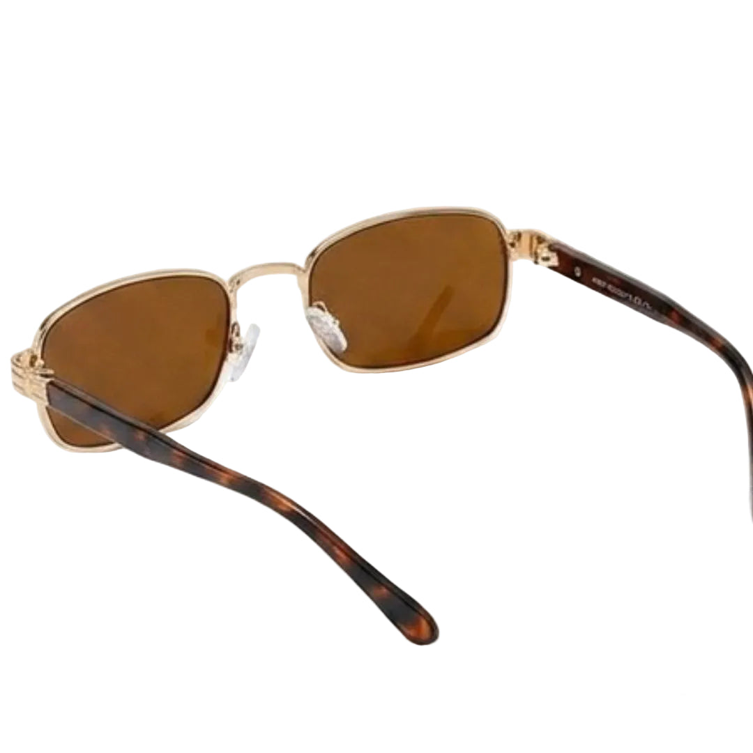 Chic Tortoise Gold Rectangular Sunglasses JLTG0476