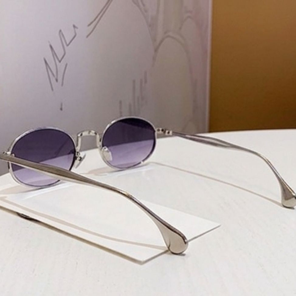 Chic Silver Oval Sunglasses JLTG0481