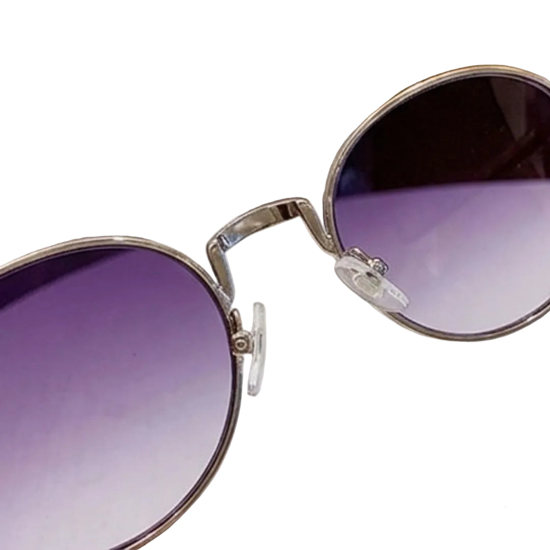 Chic Silver Oval Sunglasses JLTG0481