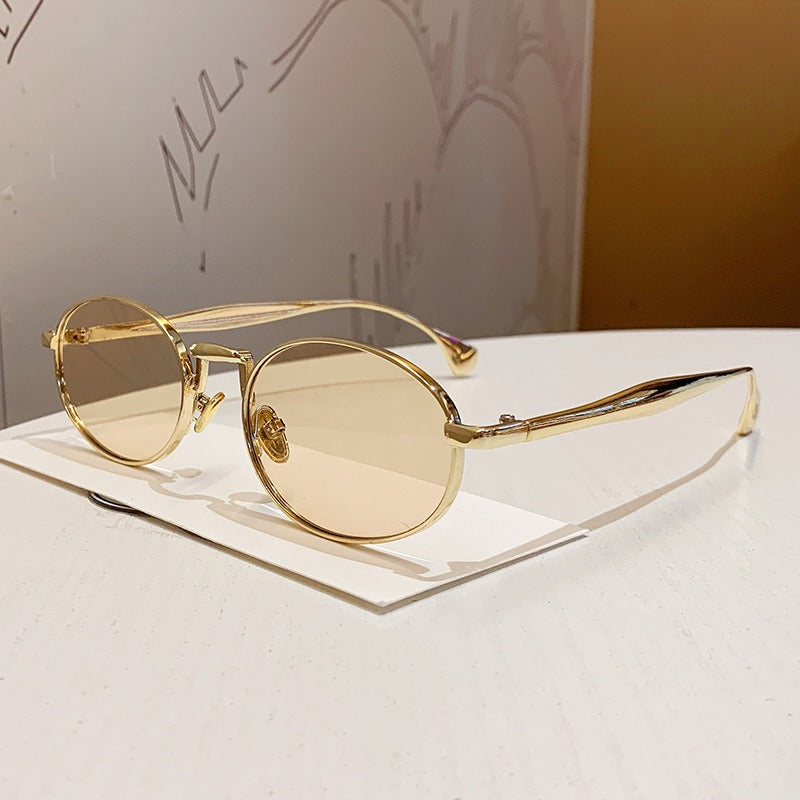 Chic Gold Oval Sunglasses JLTG0482