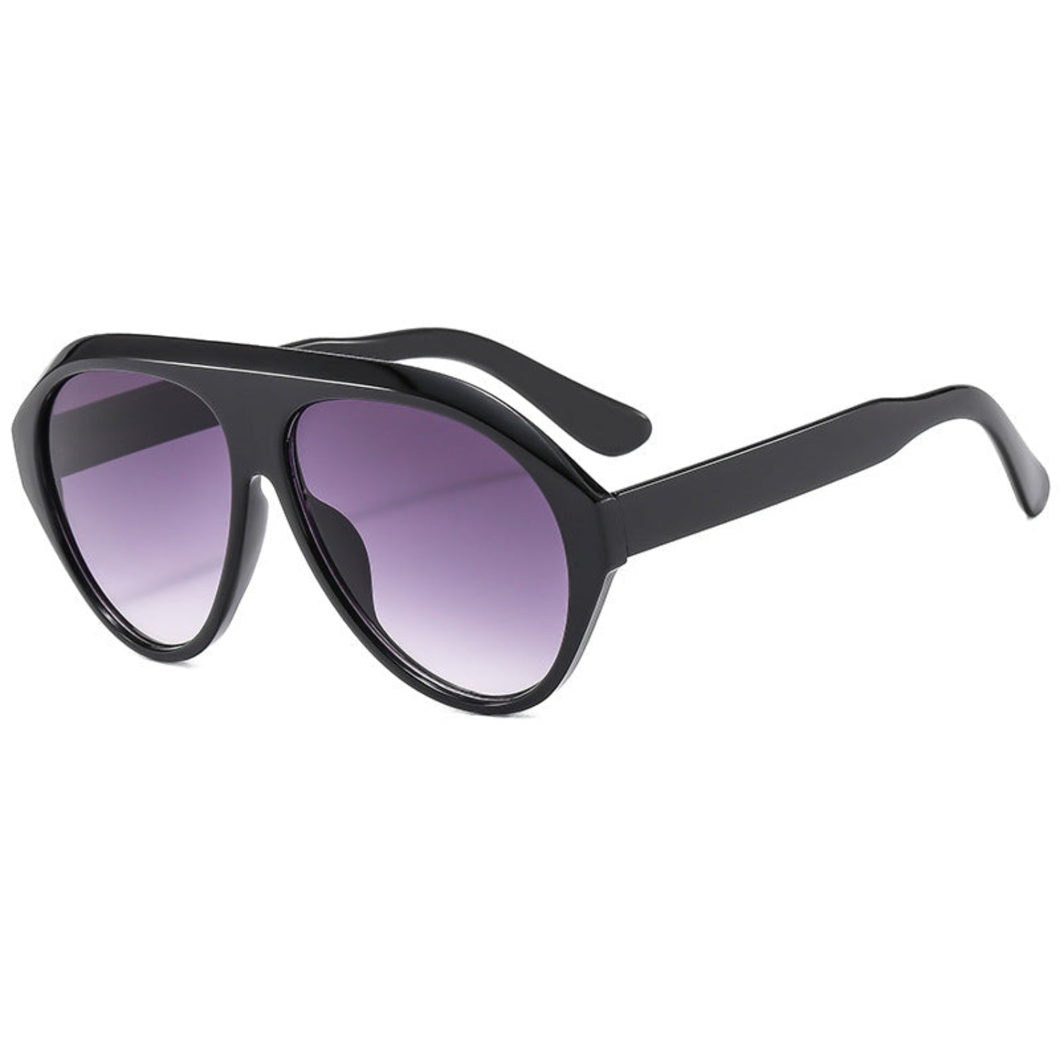 Black Aviator Shield Sunglasses JLTG0489
