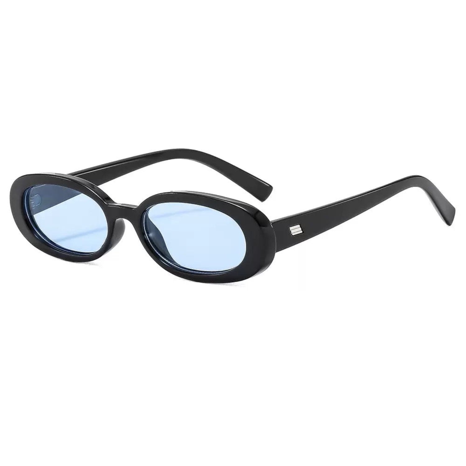 Black Vintage Oval Retro Sunglasses JLTG0490