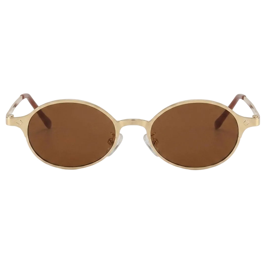 Gold Vintage Round Retro Sunglasses JLTG0491