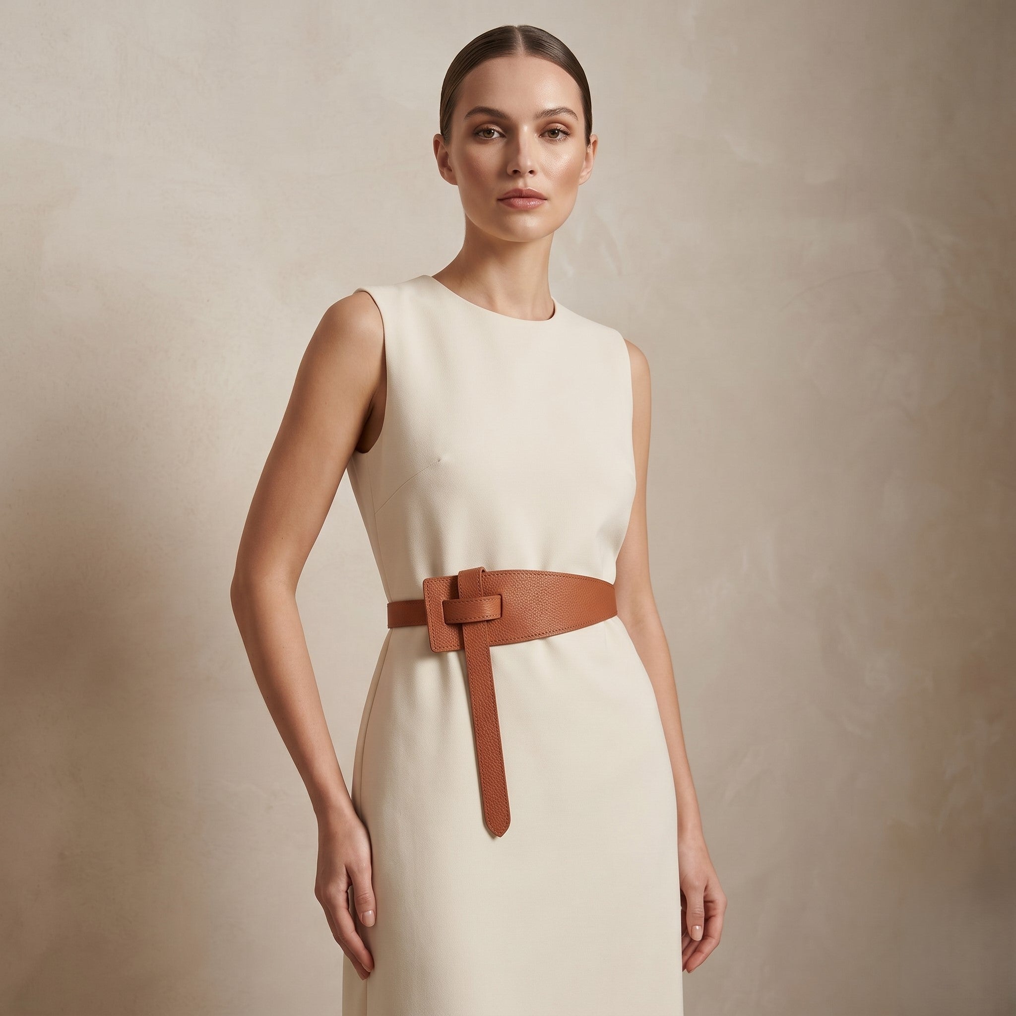 Tie Knot Faux Leather Brown Belts JLTHB0244