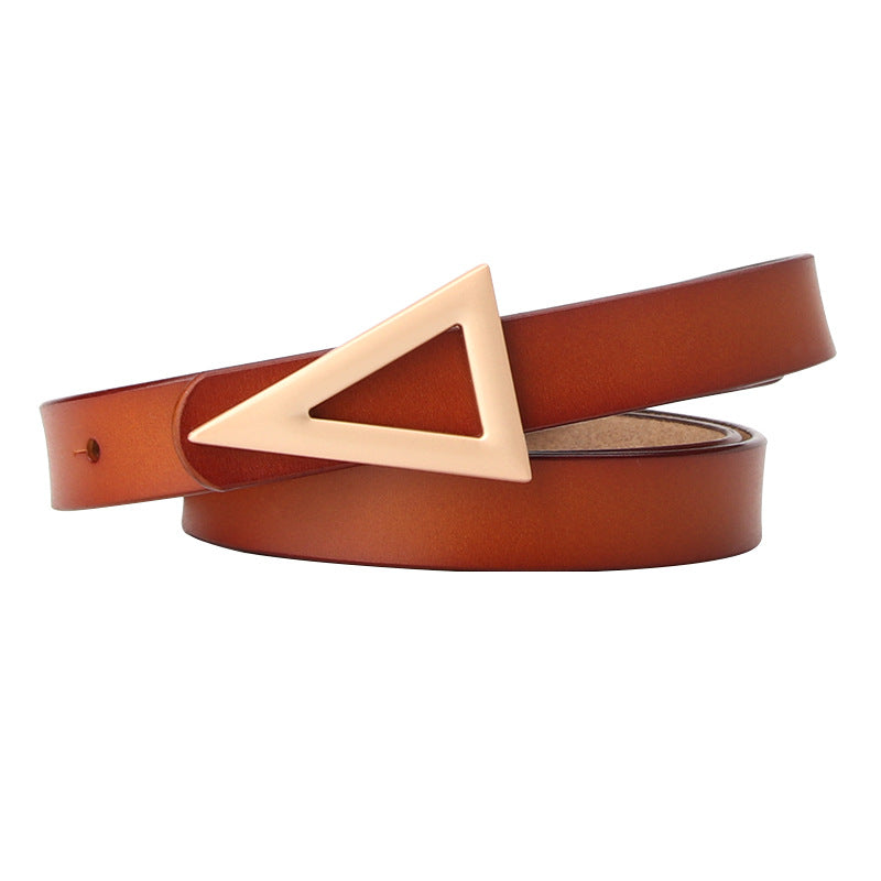 Alloy triangle snap buckle fashion versatile dress belt