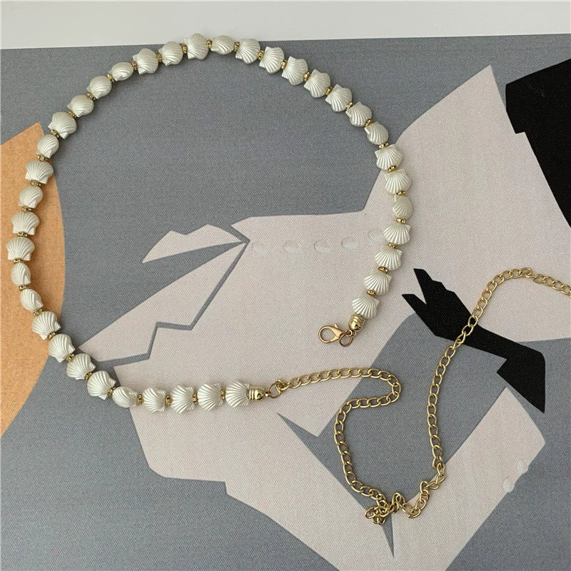 Women's belt, shell pearl waist chain decoration, female thin metal belt, versatile matching dress JLTHB0263