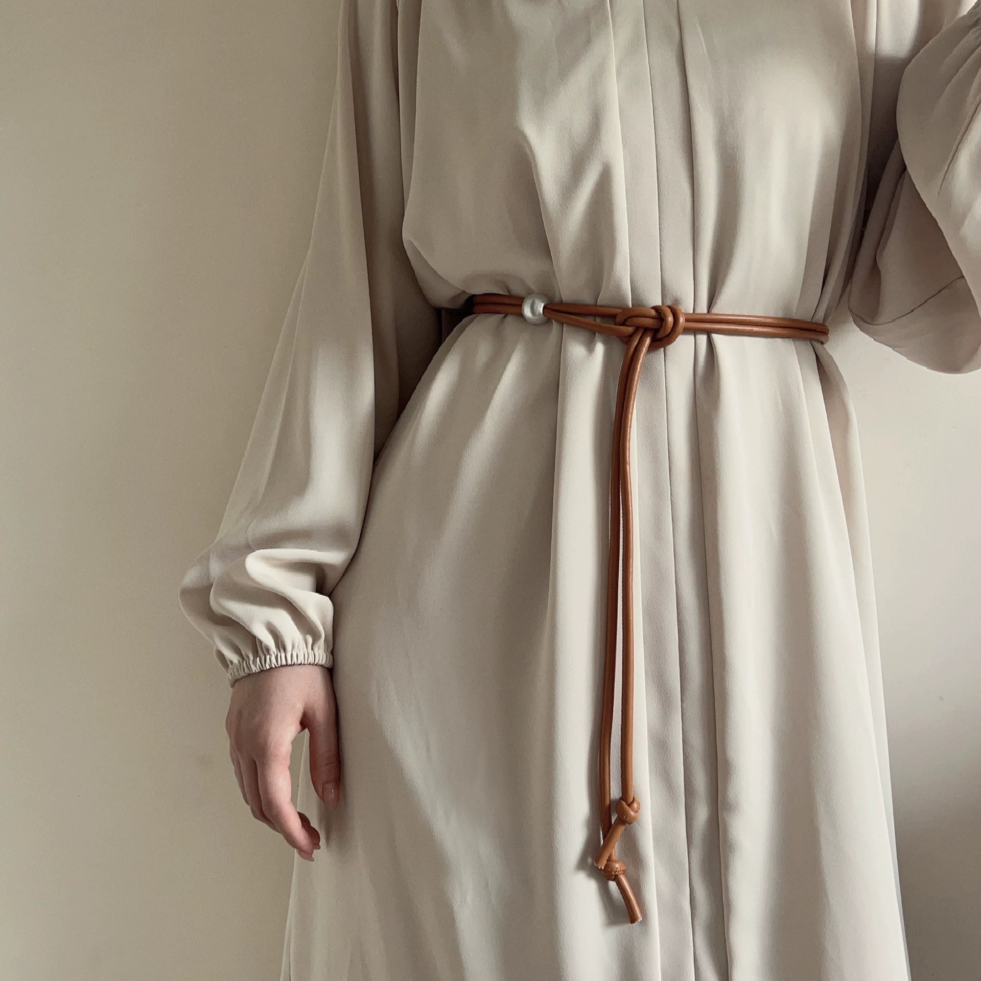 thin belt with skirt waist chain for women, fashionable knotted accessories, simple and non-porous trend JLTHB0264