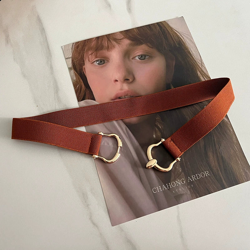 Elastic buckle elastic thin waist seal women's dress all-match decorative thin belt simple belt JLTHB0266