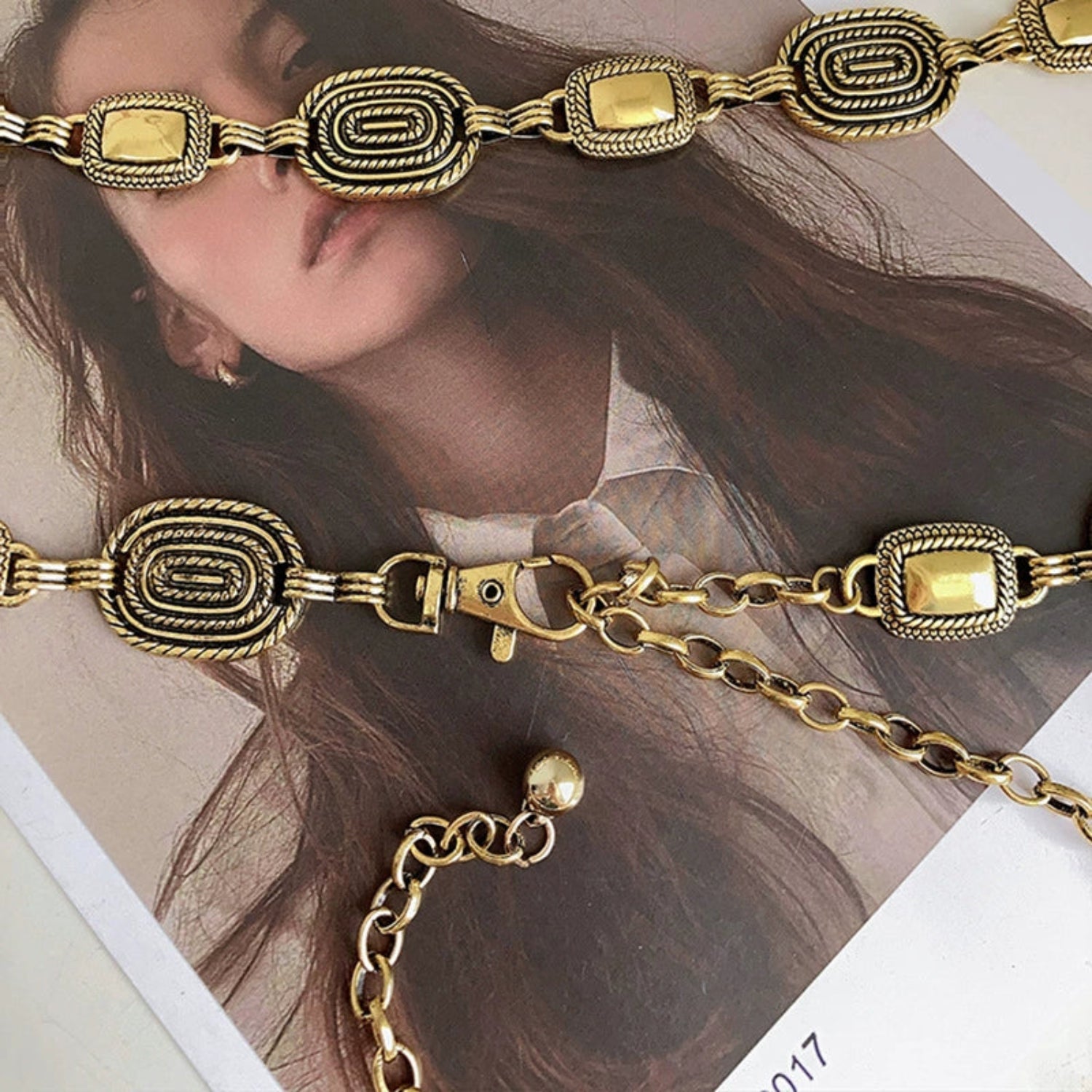 Vintage Gold Link Chain Belt JLTHB0282