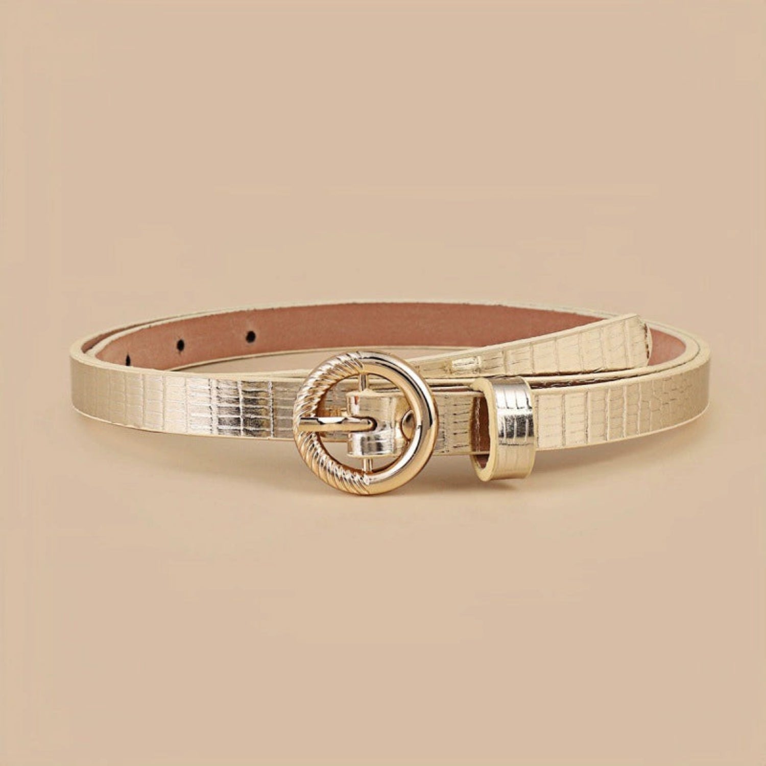 Rectangle Buckle Lizard Texture Belt JLTHB0291