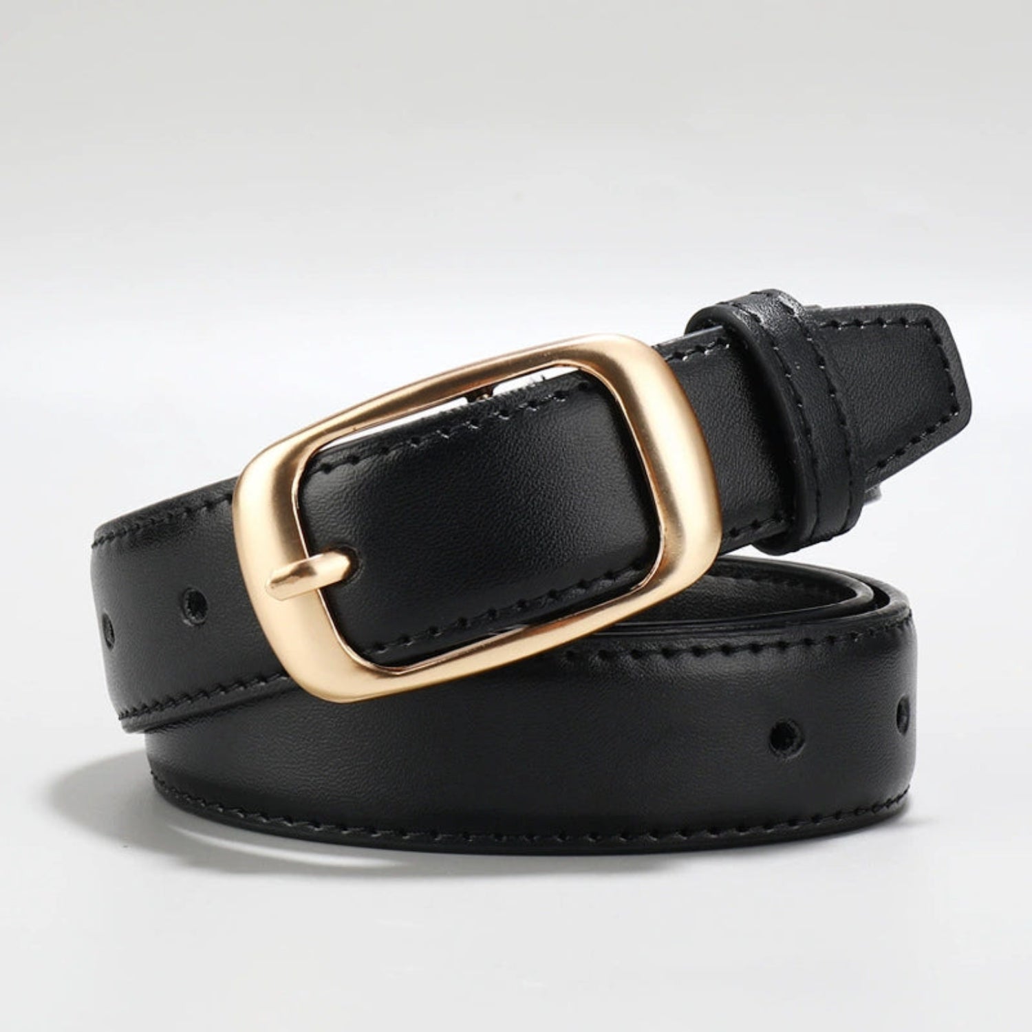 Classic Rectangle Buckle Black Belt JLTHB0300