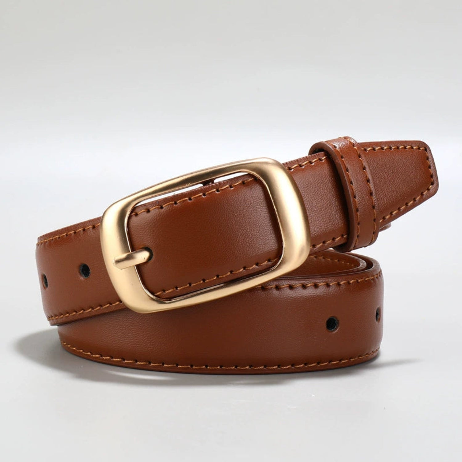 Classic Rectangle Buckle Brown Belt JLTHB0301