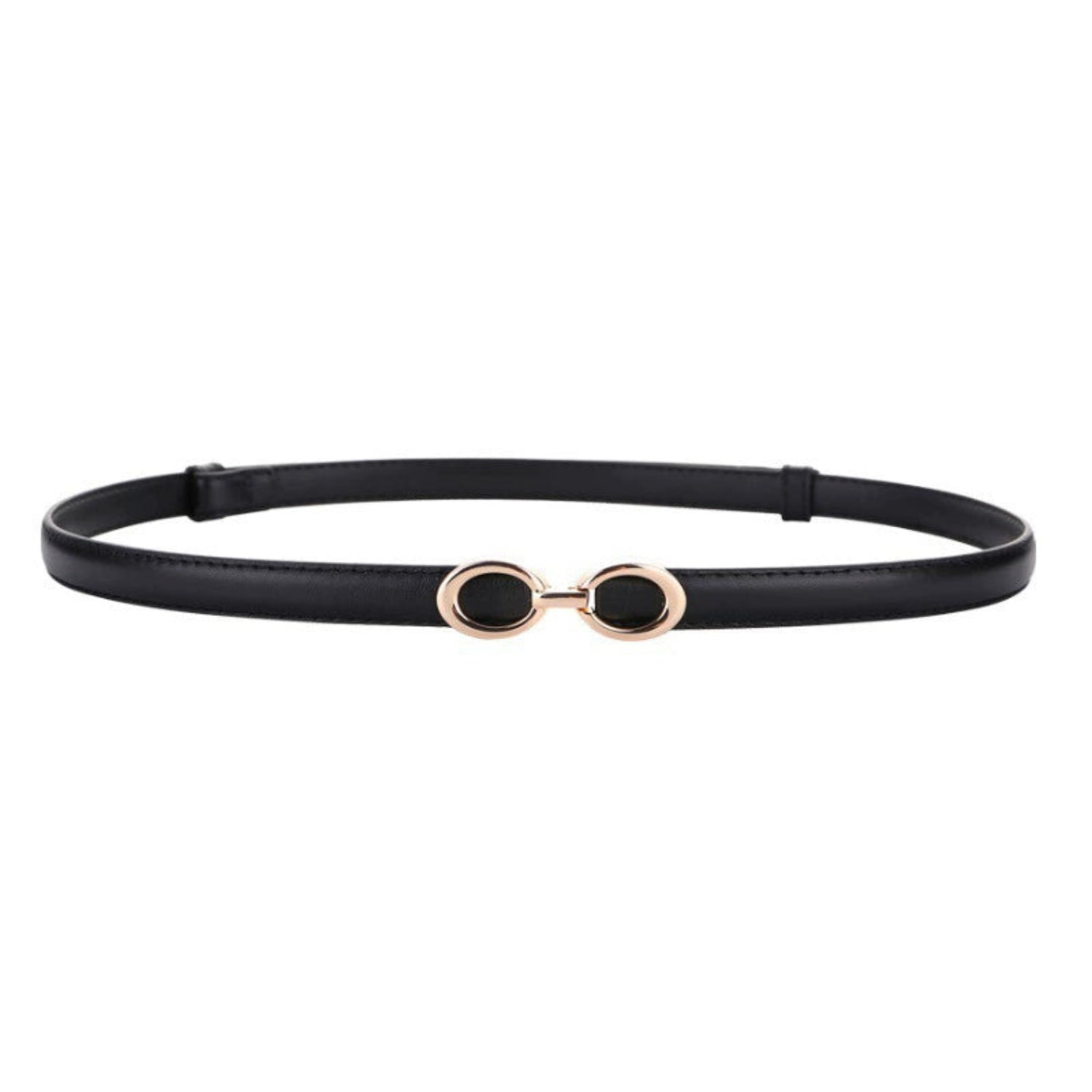 Gold Infinity Buckle Black Belt JLTHB0305