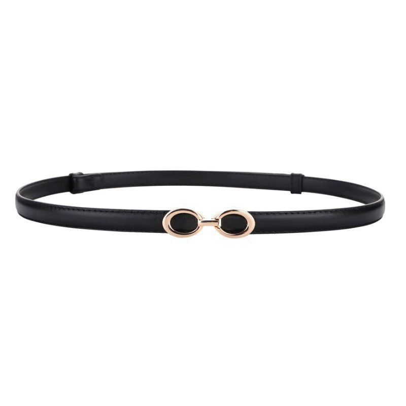 Gold Infinity Buckle Black Belt JLTHB0305